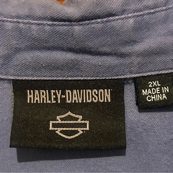 Harley-Davidson Blue and Yellow Casual Shirt - Picture 3 of 3